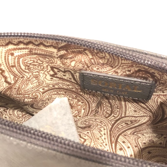 Sorial Saffiano Vegan Leather Dark Grey Wristlet Brand New With Tags - Picture 3 of 12